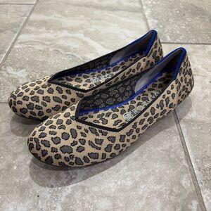 Rothy’s Round Toe Ballet Flats Spotted Cheetah Leopard Print Women’s 9.5